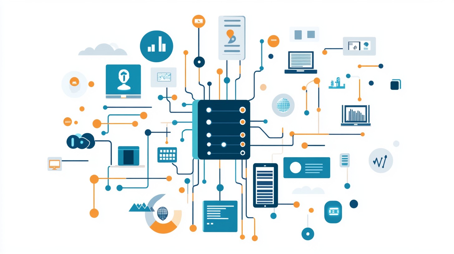 Tło symbolic representation of server side tagging