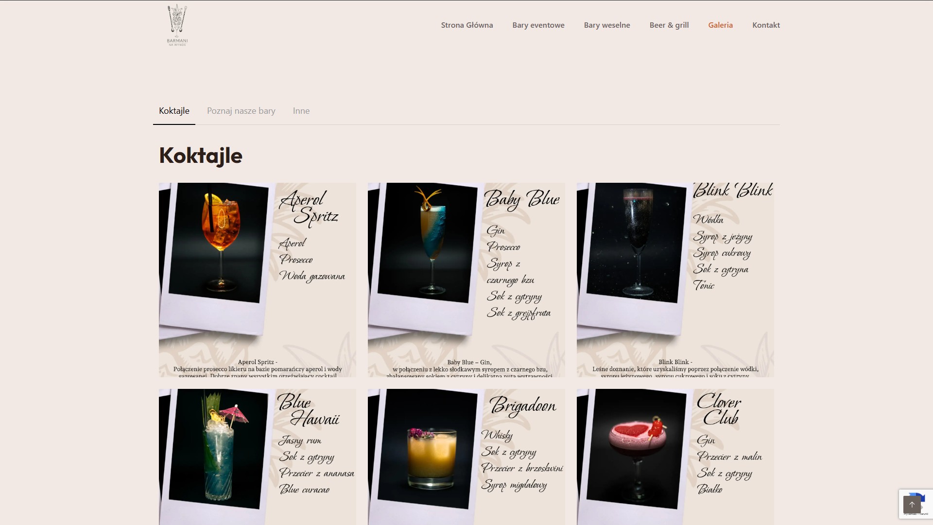 Obraz przedstawiający podstronę galerii Barmani na wynos