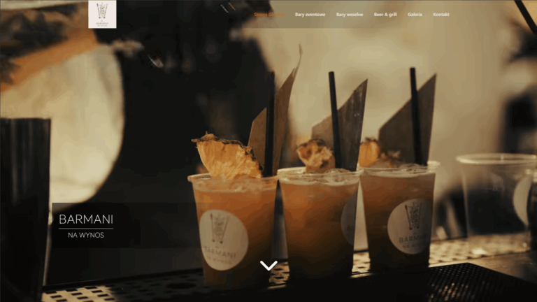 Obraz przedstawiający Hero Page w realizacji strony internetowej Barmanów na wynos