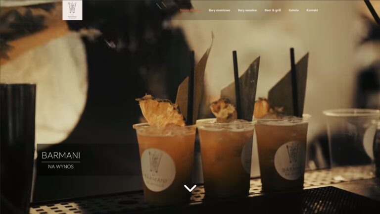 Obraz przedstawiający Hero Page w realizacji strony internetowej Barmanów na wynos
