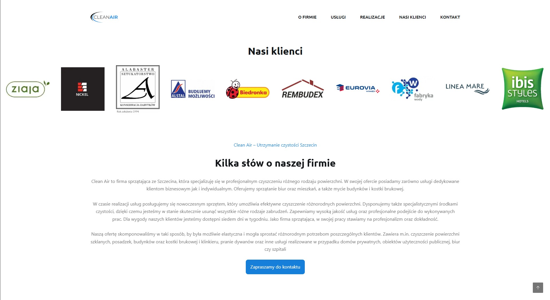 Obraz przedstawiający sekcję O Firmie i Nasi klienci