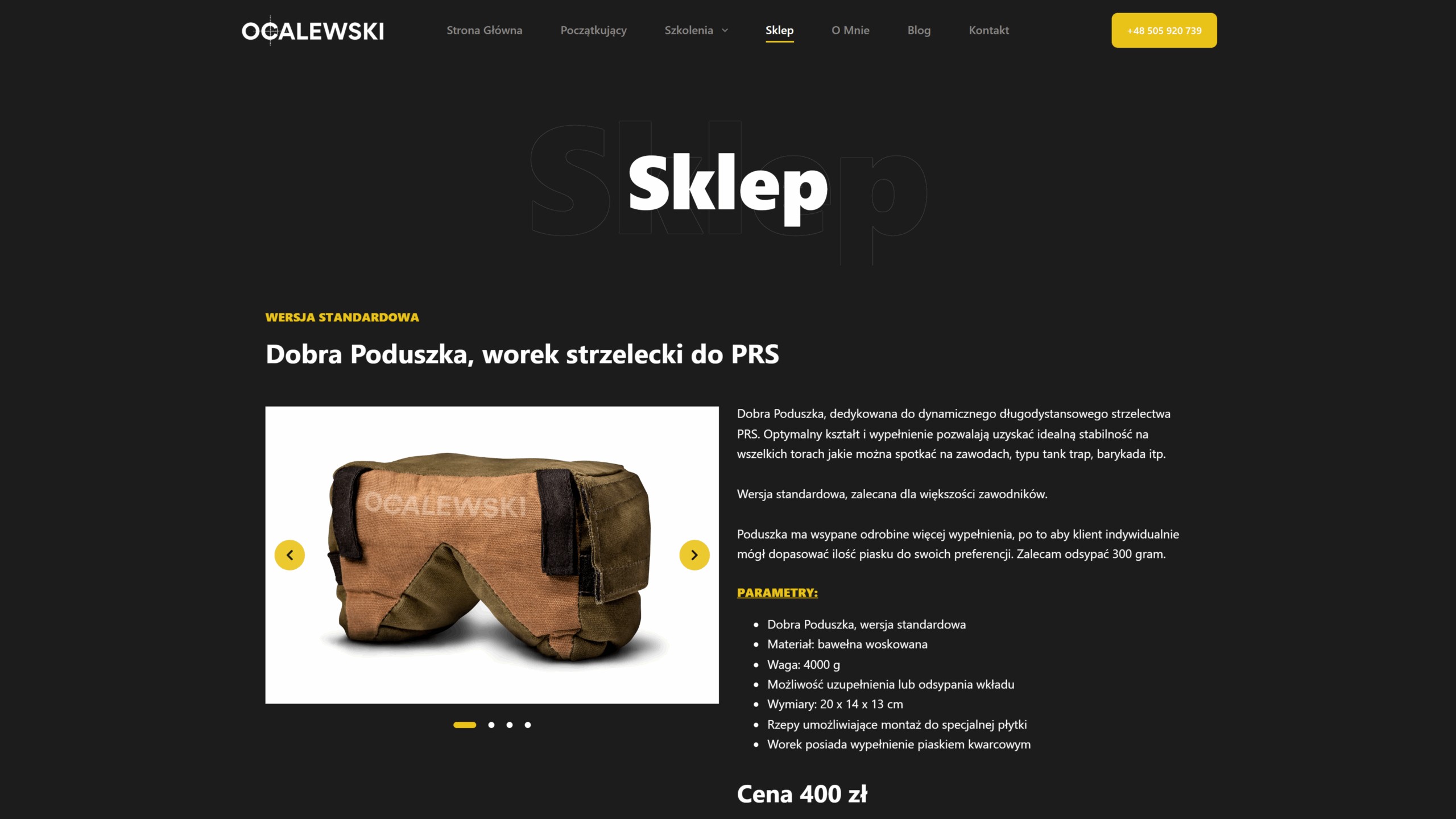 Obraz prezentujący stronę sklepu