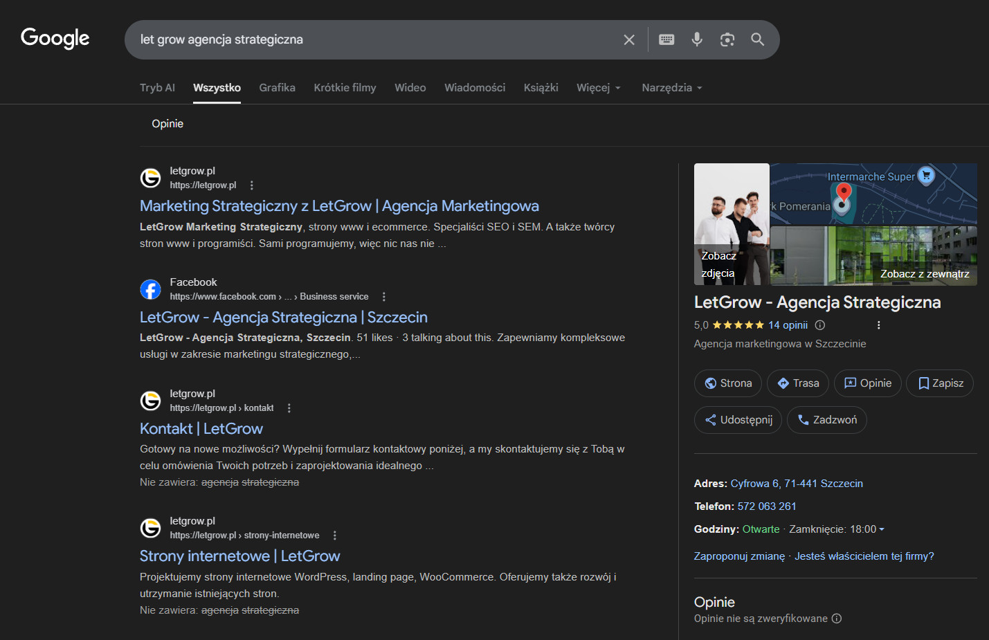 letgrow agencja-strategiczna wyniki rozszerzone serp